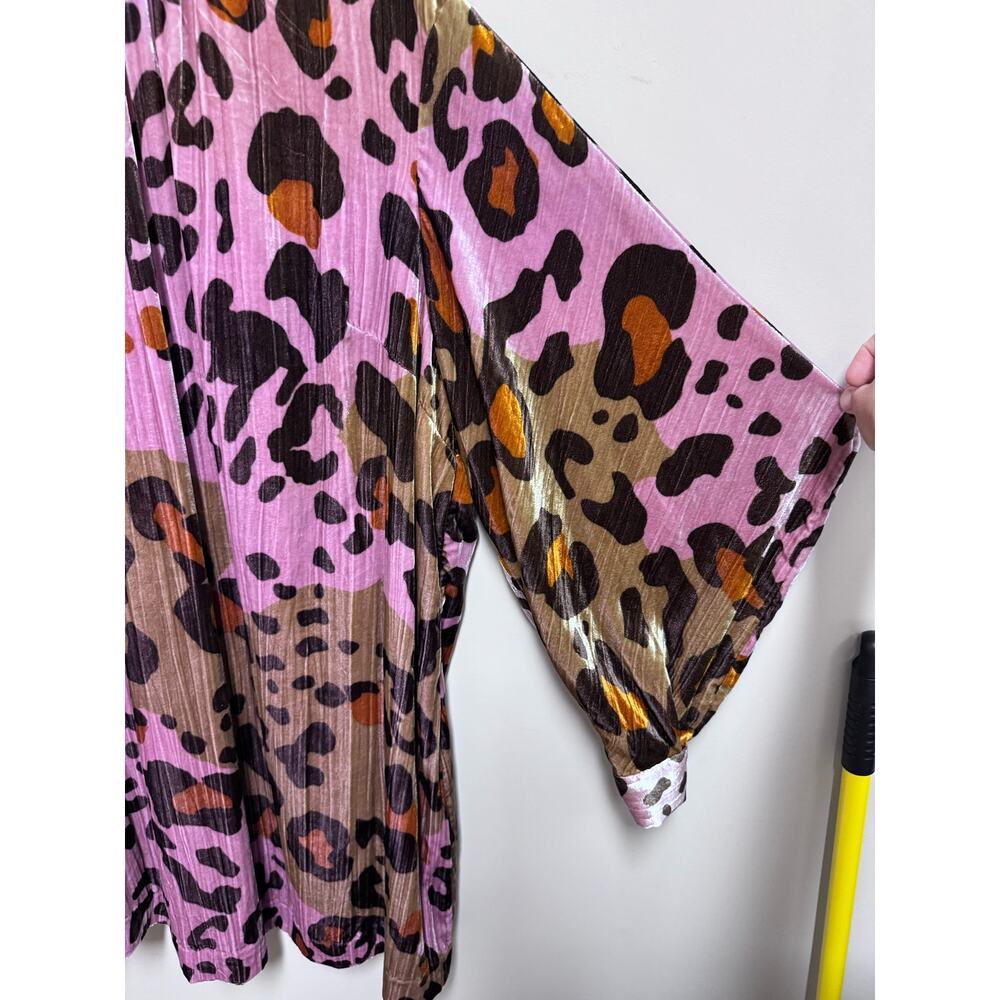 Anthropologie Pink and Brown Leopard Print Mini Dress - Picture 2 of 9